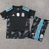 2026-27 Argentina Black Goalkeeper Kids Soccer Jersey
