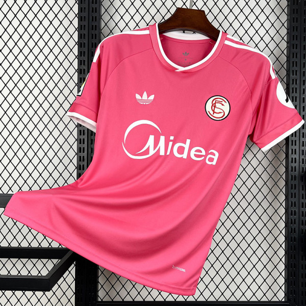 2025-26 Sevilla Pink Special Edition Fans Soccer Jersey (复古章)