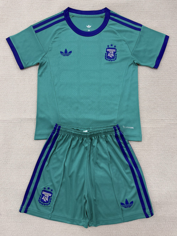 2026-27 Argentina Green Goalkeeper Kids Soccer Jersey