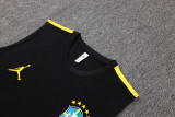 2026-27 Brazil Black Tank top and shorts suit #D26029