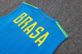 2026-27 Brazil Lake blue Tank top and shorts suit #D26030