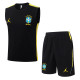 2026-27 Brazil Black Tank top and shorts suit #D26029
