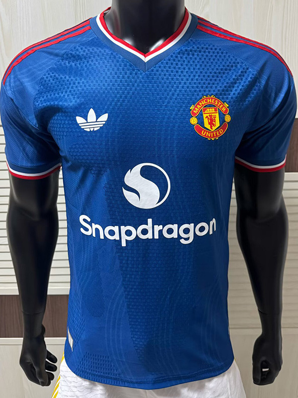 2026-27 Man Utd Blue Special Edition Player Version Soccer Jersey (红边)