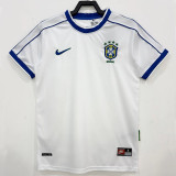 1998 Brazil White Retro Soccer Jersey