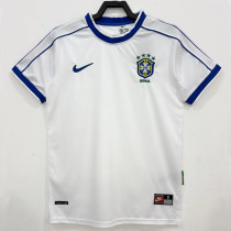 1998 Brazil White Retro Soccer Jersey