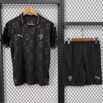 2025-26 Portugal Black Special Edition Kids Soccer Jersey (有领)
