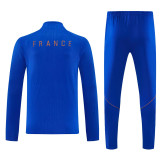 2026-27 France Fancy blue Half Pull Tracksuit (半拉链)