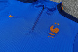 2026-27 France Fancy blue Half Pull Tracksuit (半拉链)