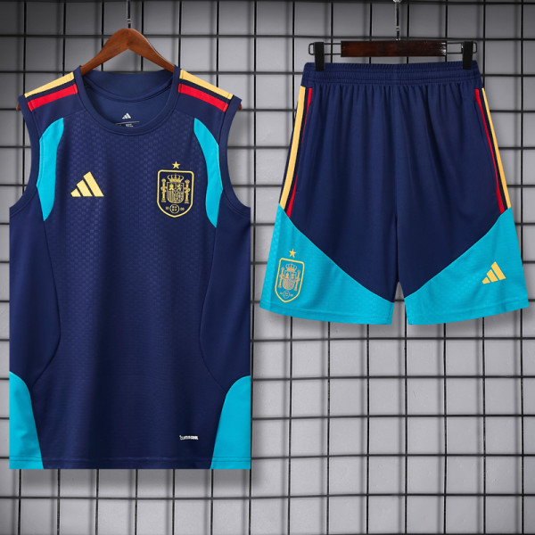 2026-27 Spain Royal blue Tank top and shorts suit