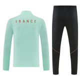2026-27 France Light green Half Pull Tracksuit (半拉链)