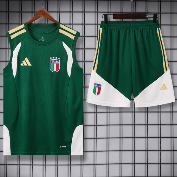 2026-27 Italy Green Tank top and shorts suit