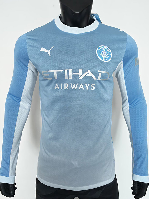 2026-27 Man City Home Long Sleeve Player Version Soccer Jersey (长袖球员)
