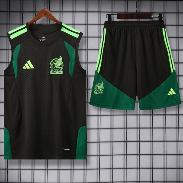 2026-27 Mexico Black Tank top and shorts suit