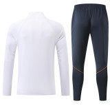 2026-27 France White Kids Half Pull Tracksuit (童装)(半拉链)