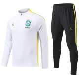 2026-27 Brazil White Half Pull Tracksuit (半拉链)