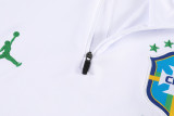 2026-27 Brazil White Kids Half Pull Tracksuit (童装)(半拉链)