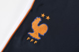 2026-27 France White Kids Half Pull Tracksuit (童装)(半拉链)