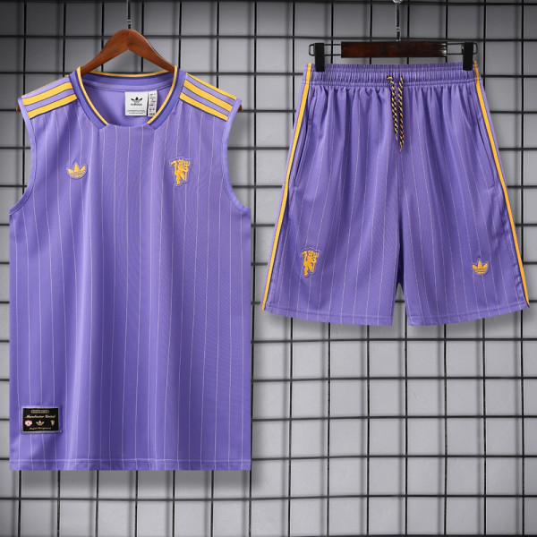 2025-26 Man Utd Purple Tank top and shorts suit