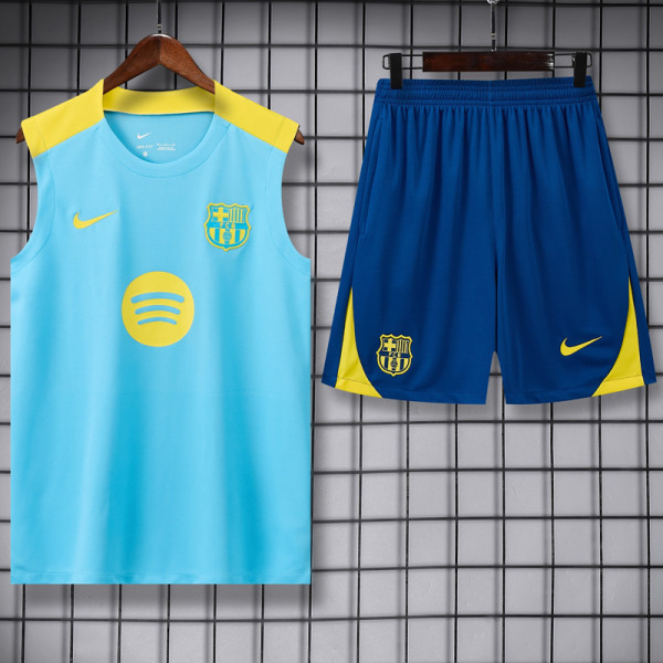 2025-26 BAR Light blue Tank top and shorts suit