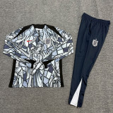 2026-27 England White Kids Half Pull Tracksuit (童装)(涂鸦半拉链)