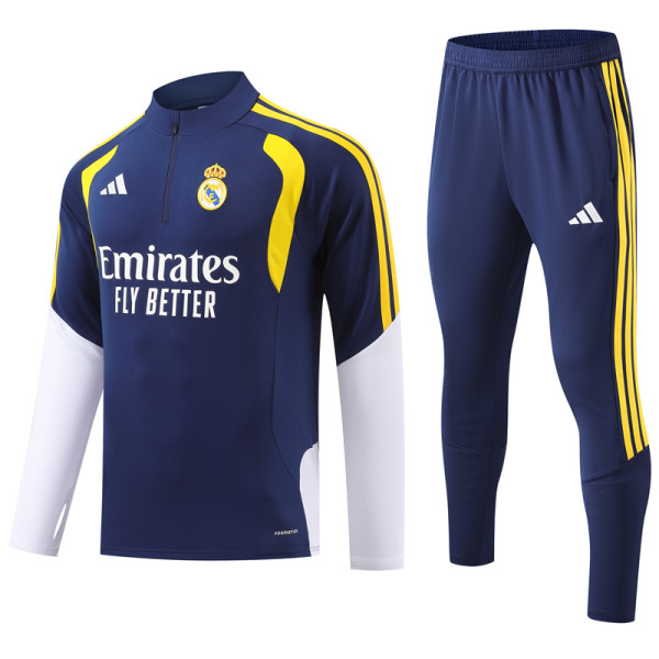 2026-27 RMA Royal blue Half Pull Tracksuit (半拉链)