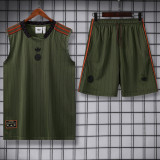 2025-26 Bayern Dark green Tank top and shorts suit