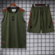 2025-26 Bayern Dark green Tank top and shorts suit