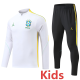 2026-27 Brazil White Kids Half Pull Tracksuit (童装)(半拉链)