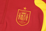 2026-27 Spain Red Kids Half Pull Tracksuit (童装)(半拉链)
