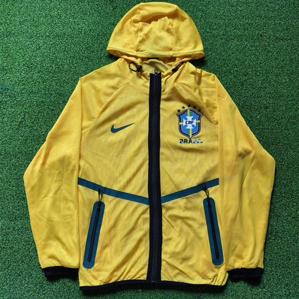 2026 World Cup Brazil Yellow Walkout Jacket (Hooded) #单上衣