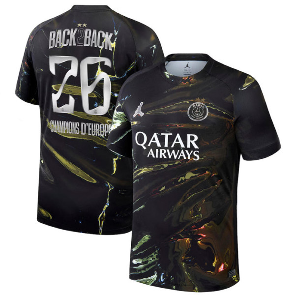 2025-26 PSG Jordan Night Edition Print 2 Star Champions of Europe 26 Fans Soccer jersey