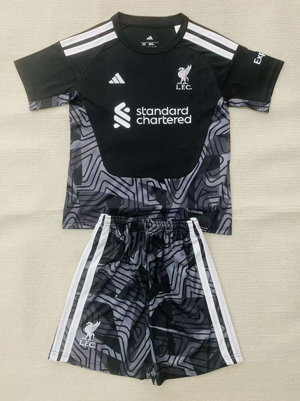 2026-27 LIV Black Goalkeeper Kids Soccer Jersey