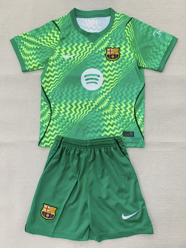 2026-27 BAR Green Goalkeeper Kids Soccer Jersey