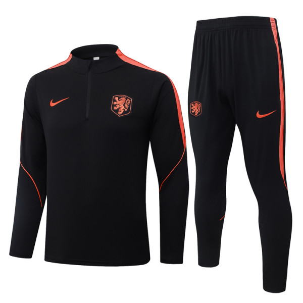 2026-27 Netherlands Black Half Pull Tracksuit #B26043(半拉链)