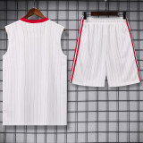2025-26 Man Utd White red Tank top and shorts suit