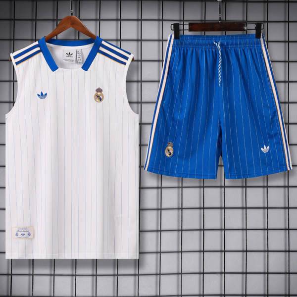 2025-26 RMA White Tank top and shorts suit