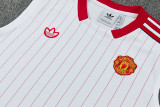 2025-26 Man Utd White red Tank top and shorts suit