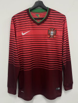 2014 Portugal Home Long Sleeve Retro Soccer Jersey (长袖)