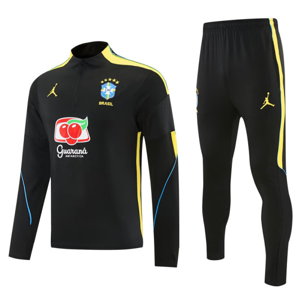 2026-27 Brazil Black Half Pull Tracksuit (半拉链)