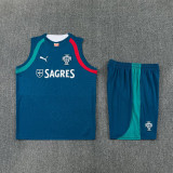 2026-27 Portugal Lake blue Tank top and shorts suit