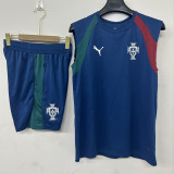 2026-27 Portugal Lake blue Tank top and shorts suit (背心短裤)