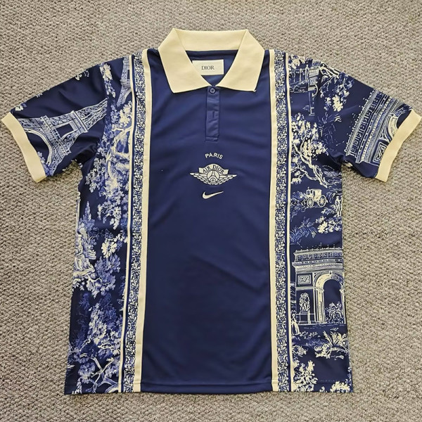 2026-27 PSG Blue Black Casual Edition Polo Short Sleeve