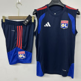 2026-27 Lyon Royal blue Tank top and shorts suit (背心短裤)