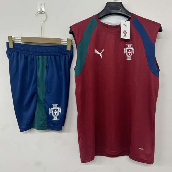 2026-27 Portugal Red Tank top and shorts suit (背心短裤)