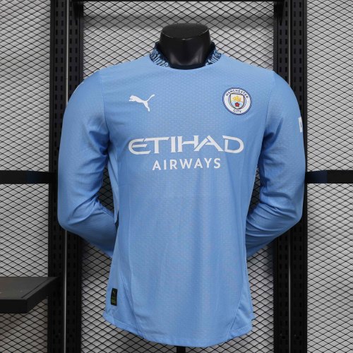 24-25 Manchester City Home Long Sleeve Kit Player Version