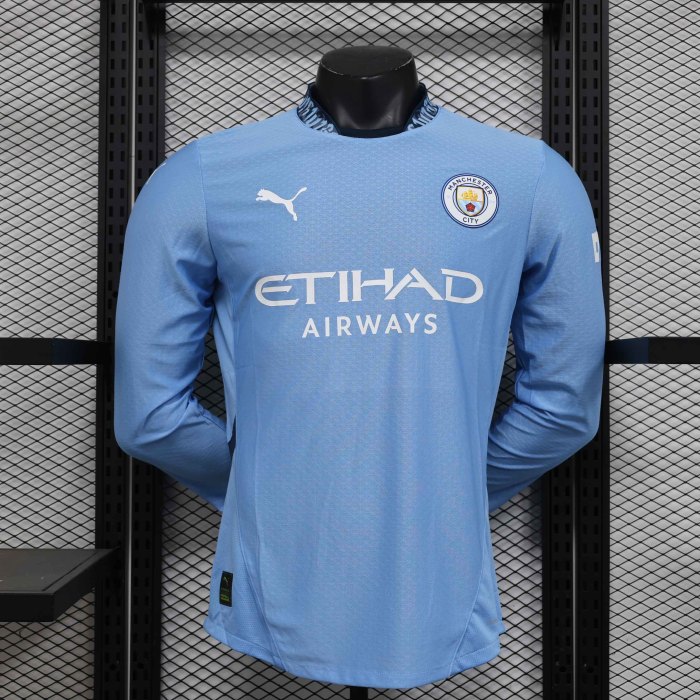 24-25 Manchester City Home Long Sleeve Kit Player Version