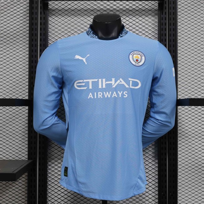 24-25 Manchester City Home Long Sleeve Kit Player Version