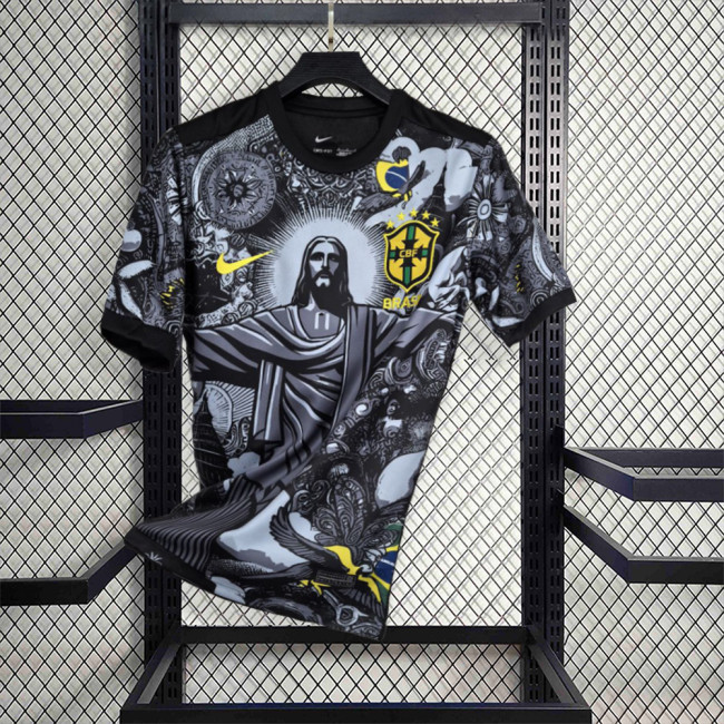Brasil Brazil jersey 2024 Jesus the Redeemer Special Edition black shirt