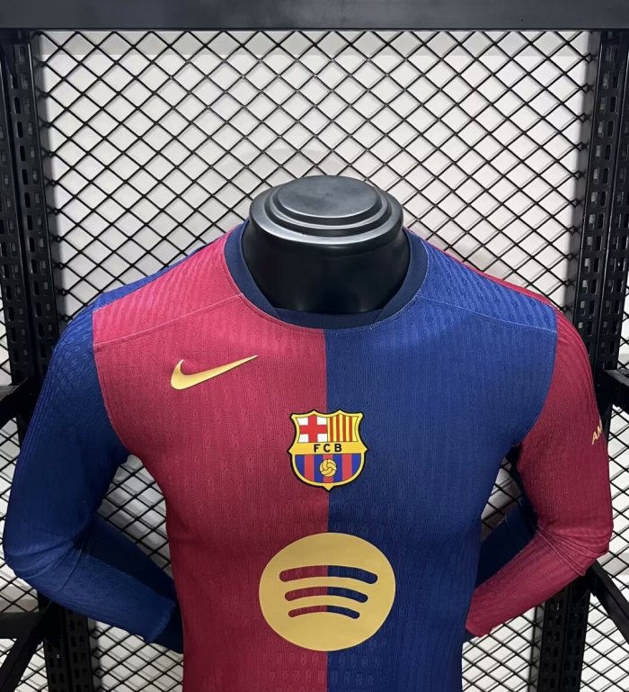 24-25 Barcelona Home Long Sleeve Kit Player Version