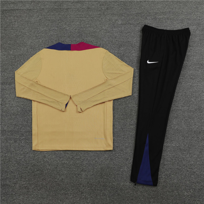 Barcelona Tracksuit 24/25 Gold Quater Zip Training Kit